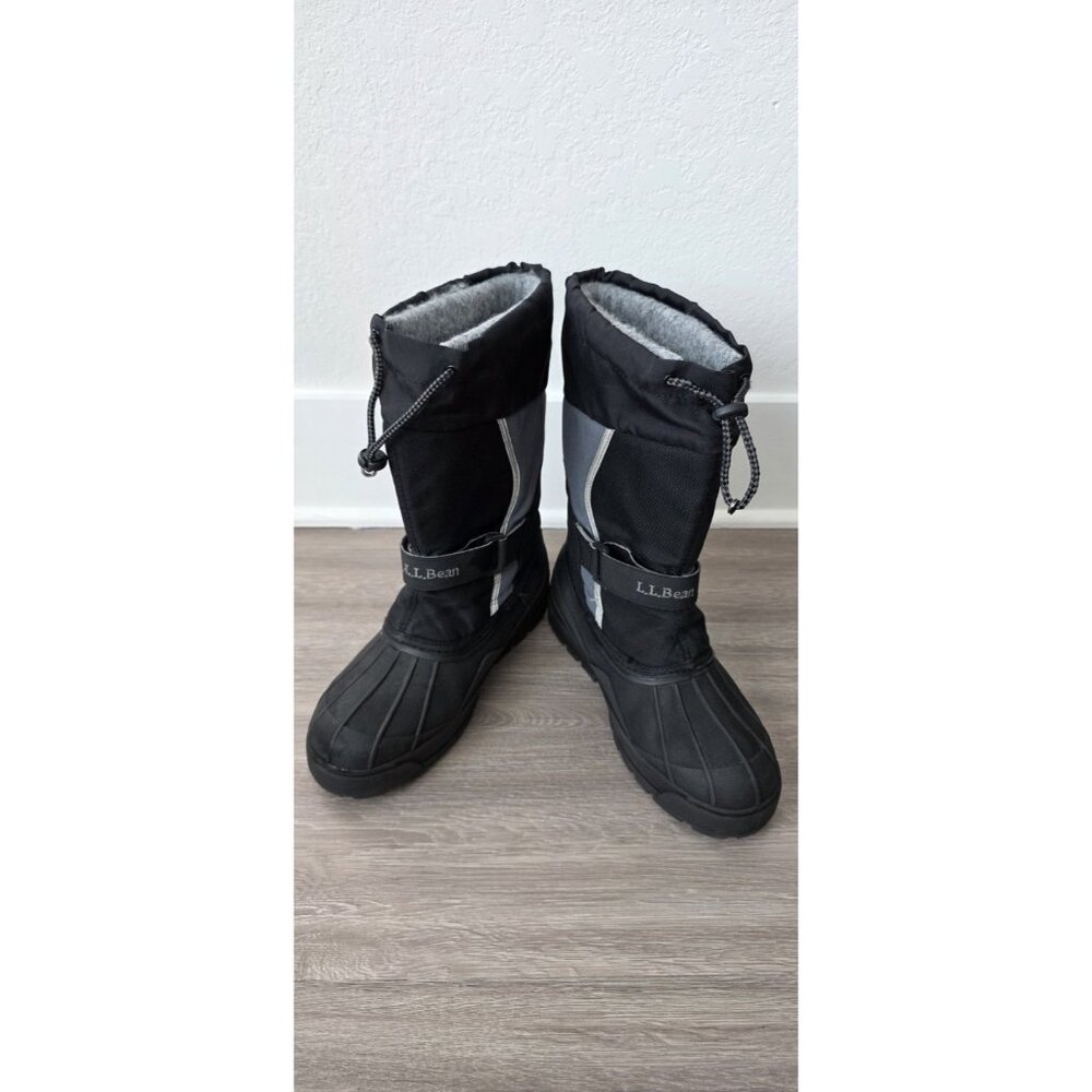 LL Bean Northwoods Kids Snow Boots Size 6 Black Gray Winter Felt Insert